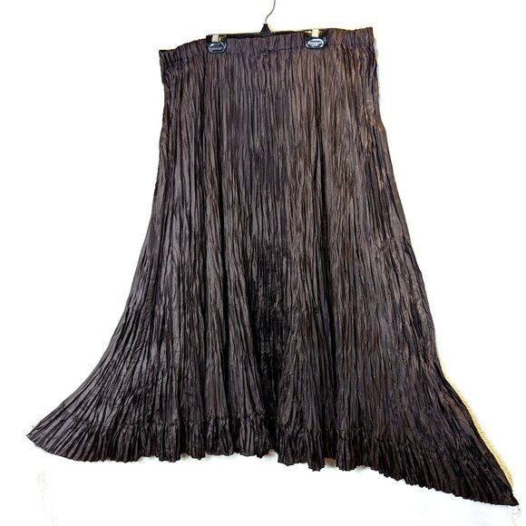 Skirt by Simon Chang Brown Crinkled Voluminous Size 12 - Picture 1 of 5